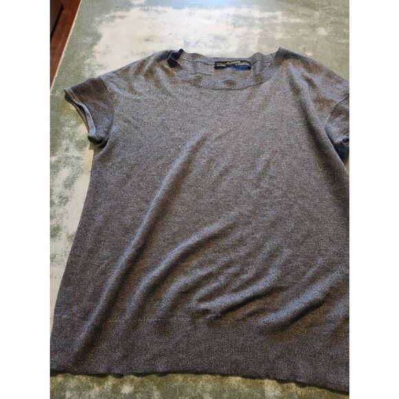 All Saints Darci Top Metallic Sheer basic Tee sz  US 4 - Picture 1 of 4